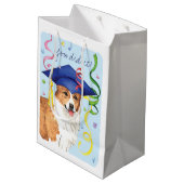 Pembroke Welsh Corgi Afstuderen Medium Cadeauzakje (Achterkant Gekanteld)