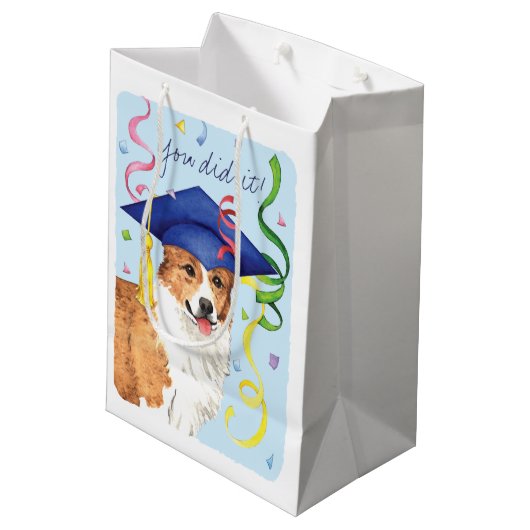 Pembroke Welsh Corgi Afstuderen Medium Cadeauzakje (Achterkant Gekanteld)