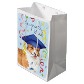Pembroke Welsh Corgi Afstuderen Medium Cadeauzakje (Voorkant Gekanteld)