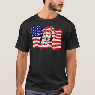 Pembroke Welsh Corgi Amerikaanse Vlag Nederland Pa T-shirt