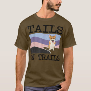 Pembroke Welsh Corgi brengt verslag uit over trail T-shirt