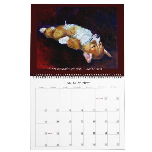 Pembroke Welsh Corgi Calendrier Corgi L'Âme de Lov (Jan 2027)