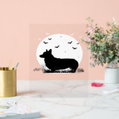 Pembroke Welsh Corgi Chien - Halloween Moon Silhou (Mariage)