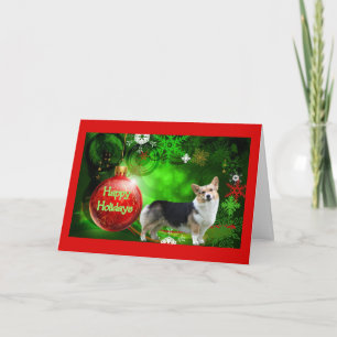 Pembroke Welsh Corgi Christmas Kaart Prettige fees