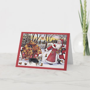 Pembroke Welsh Corgi Christmas Kaart Santa Beren
