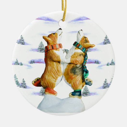 Pembroke Welsh Corgi Circle Ornement (Devant)
