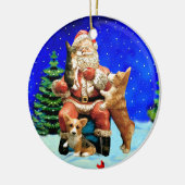 Pembroke Welsh Corgi Circle Ornement (Gauche)