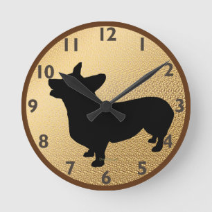 Pembroke Welsh Corgi Clock Ronde Klok
