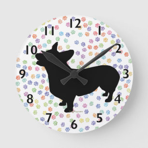 Pembroke Welsh Corgi Clock Ronde Klok