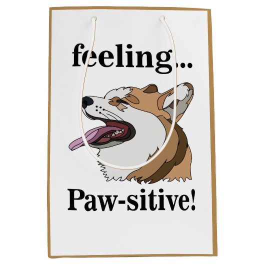 Pembroke Welsh Corgi Cute Dog  Medium Cadeauzakje (Voorkant)