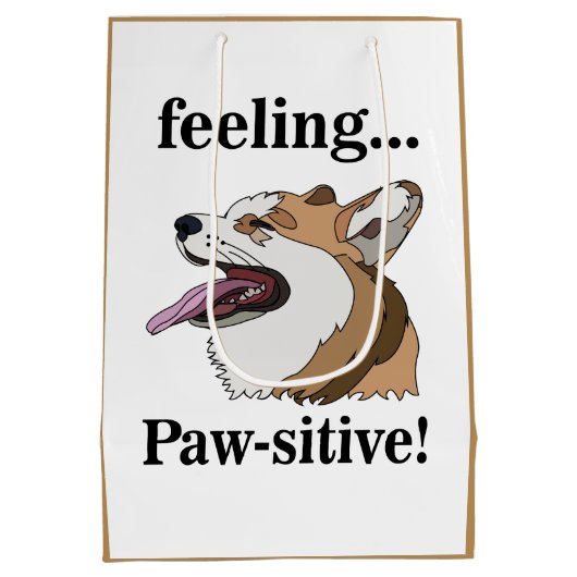 Pembroke Welsh Corgi Cute Dog  Medium Cadeauzakje (Achterkant)