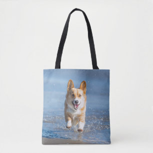 Pembroke Welsh Corgi Dog aan het strand Draagtas