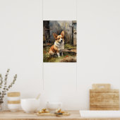 Pembroke Welsh Corgi Dog Art Imprimer Poster (Cuisine)