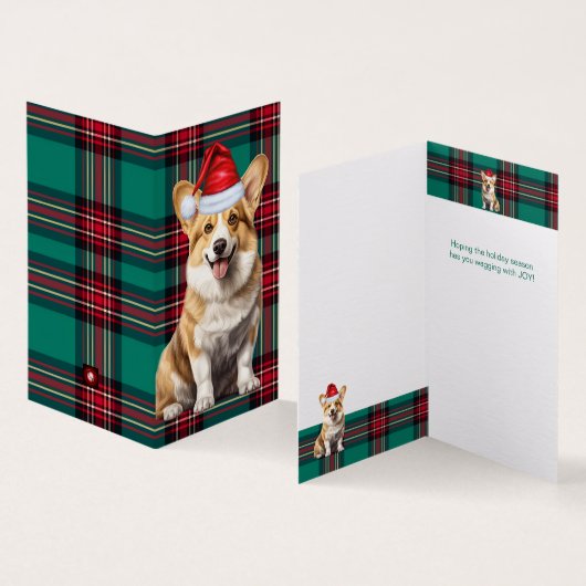 Pembroke Welsh Corgi Dog Holiday Plaid Kaart (Binnen en buitenkant)