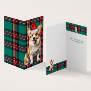 Pembroke Welsh Corgi Dog Holiday Plaid Kaart