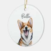 Pembroke Welsh Corgi Dog Pet Vakantie Kerstmis Keramisch Ornament (Links)