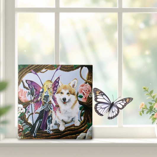 Pembroke Welsh Corgi Fairy Fantasy Tegeltje