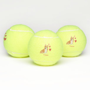 Pembroke Welsh Corgi gepersonaliseerde hond Tennisballen