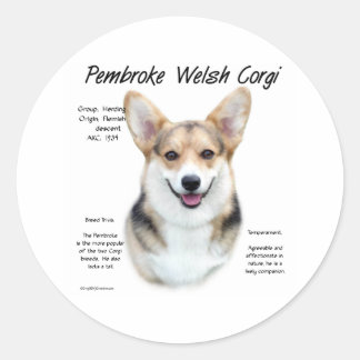 Pembroke Welsh Corgi Geschiedenis Ontwerp Ronde Sticker