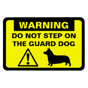 Pembroke Welsh Corgi Guard Dog Warning Humoureuze Magneet
