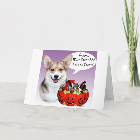 Pembroke Welsh Corgi Halloween Snoep Kaart (Voorkant)