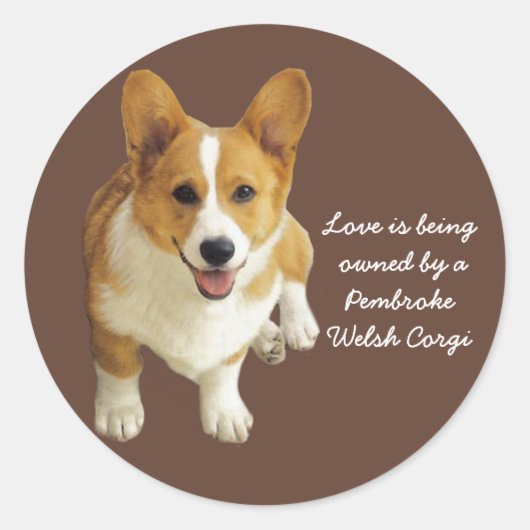 Pembroke Welsh Corgi Happy Sticker (Voorkant)