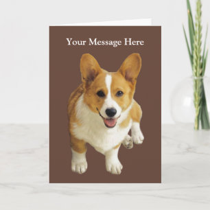 Pembroke Welsh Corgi Happy Wenskaart Feestdagen Kaart