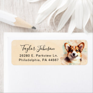 Pembroke Welsh Corgi-hond retouradreslabel Etiket