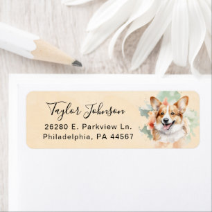 Pembroke Welsh Corgi-hond retouradreslabel Etiket