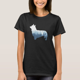 Pembroke Welsh Corgi-hond Silhouet Buiten Natuur T-shirt