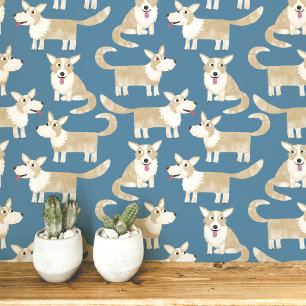 Pembroke Welsh Corgi Hondenpatroon Behang