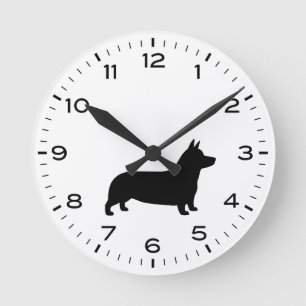 Pembroke Welsh Corgi Hondenras Silhouette Ronde Klok