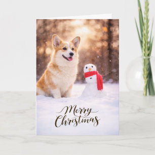Pembroke Welsh Corgi Kerstman Feestdagen Kaart
