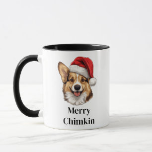 Pembroke Welsh Corgi Kerstman Hoed Kersthond Mok
