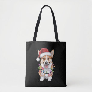 Pembroke Welsh Corgi Kerstman Kerstboom Lichtjes  Draagtas