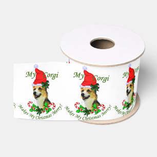 Pembroke Welsh Corgi Kerstmis Grosgrain Lint