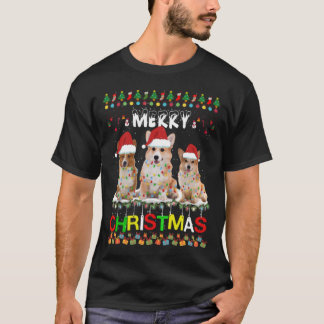 Pembroke Welsh Corgi Kerstmis Light Xmas T-shirt