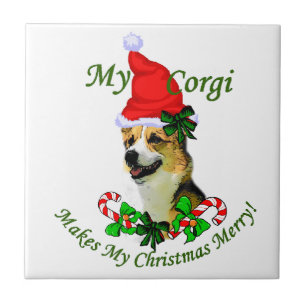 Pembroke Welsh Corgi Kerstmis Tegeltje