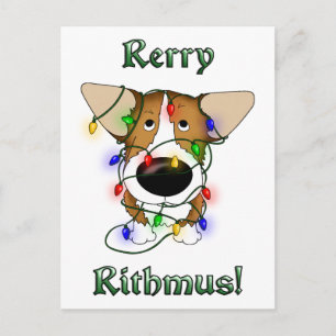 Pembroke Welsh Corgi kerstverlichting Feestdagenkaart