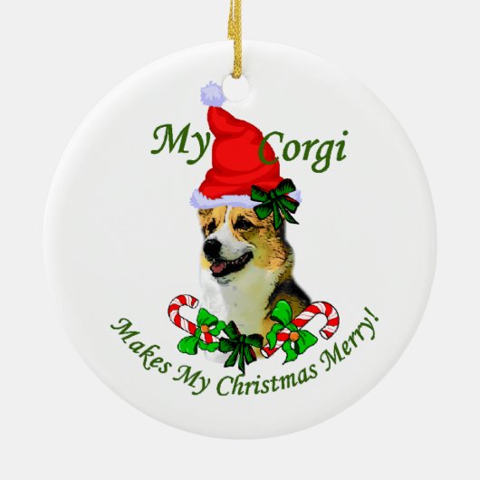 Pembroke Welsh Corgi kerstversiering Keramisch Ornament (Achterkant)