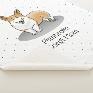 Pembroke Welsh Corgi Mam (rood 1) Dog Mam Cute Sherpa Deken