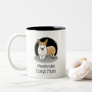 Pembroke Welsh Corgi Mam (rood 1) Dog Mam Cute Tweekleurige Koffiemok