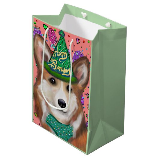 PEMBROKE WELSH CORGI MEDIUM CADEAUZAKJE (Voorkant Gekanteld)