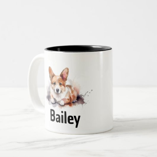 Pembroke Welsh Corgi Mug d'aquarelle (Devant gauche)