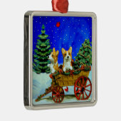 Pembroke Welsh Corgi Ornament Square Premium (Rechts)