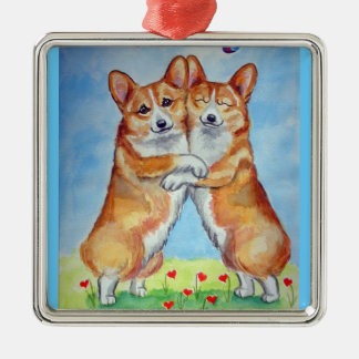 Pembroke Welsh Corgi Ornement Carré Premium