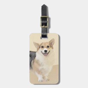 Pembroke Welsh Corgi Painting - Original Dog Art Bagagelabel