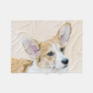 Pembroke Welsh Corgi Painting - Original Dog Art Fleece Deken
