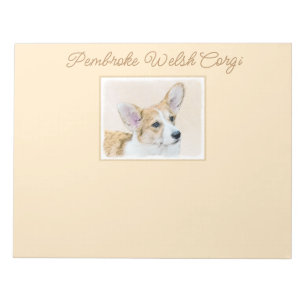 Pembroke Welsh Corgi Painting - Original Dog Art N Notitieblok