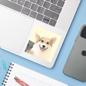 Pembroke Welsh Corgi Painting - Original Dog Art Sticker (Laptop met iPhone)